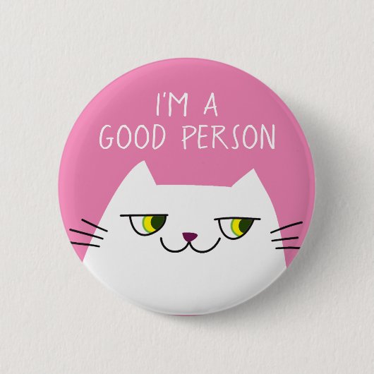White Kitten Pink Funny Quote Ronde Button 5,7 Cm (Voorkant)