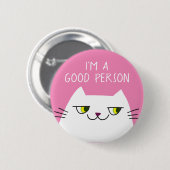 White Kitten Pink Funny Quote Ronde Button 5,7 Cm (Voorkant /achterkant)
