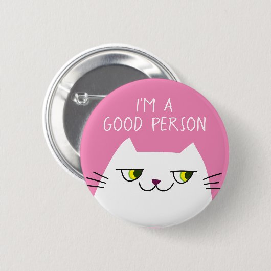 White Kitten Pink Funny Quote Ronde Button 5,7 Cm (Voorkant /achterkant)