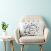 White Kitten Sierkussen met geometrische kunst Kussen (Stoel)