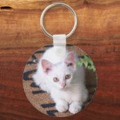 White Kitten Sleutelhanger (Voorkant)