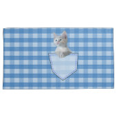 White Kitten zakblauw, kijk naar de grappige 3D Kussensloop (Voorkant-Rechts)