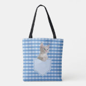 White Kitten zakblauw, kijk naar de grappige 3D Tote Bag (Achterkant)
