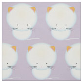 White Kittens Pattern Nursery Fabric Stof (Swatch)
