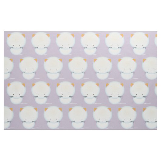 White Kittens Pattern Nursery Fabric Stof (Fat Quarter)