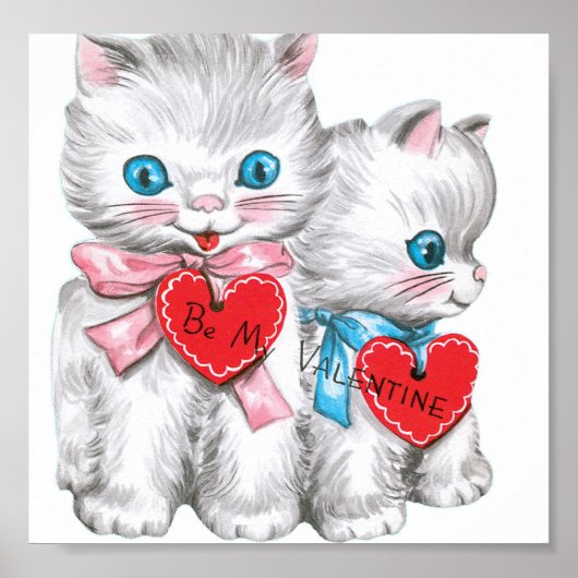 White Kittens Valentijn Poster (Voorkant)