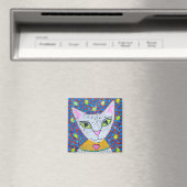 White Kitty Cat Magneet (Insitu (Vaatwasser))