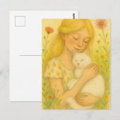 White Kitty Cat Mom Briefkaart (Voorkant / Achterkant)