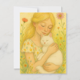 White Kitty Cat Mom Briefkaart