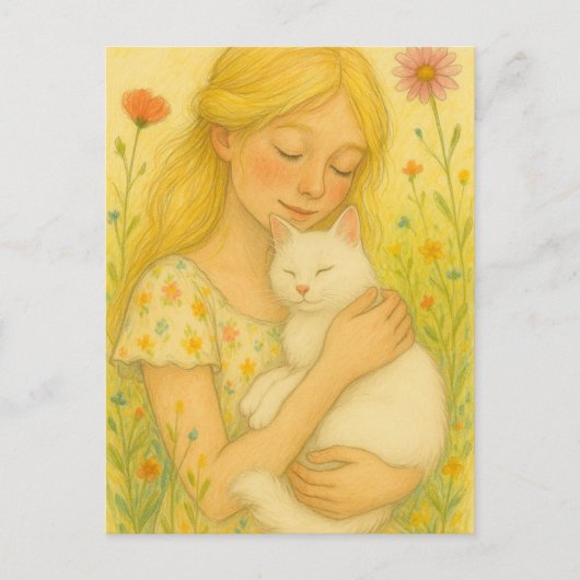 White Kitty Cat Mom Briefkaart (Voorkant)