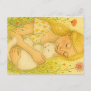 White Kitty Cat Mom Feestdagenkaart