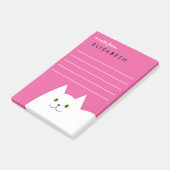 White Kitty Cat Pink Post-it® Notes (Schuin)