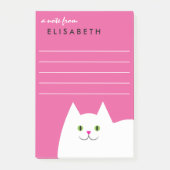 White Kitty Cat Pink Post-it® Notes (Voorkant)