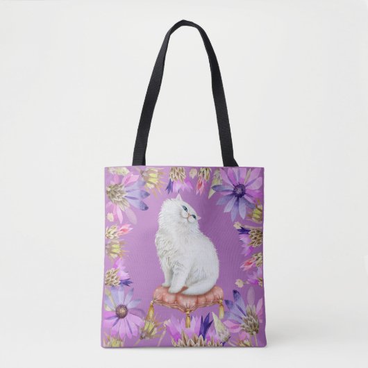 White Kitty Cat Tote Bag (Voorkant)