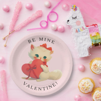 White Kitty Vintage Be Mine Valentine Papieren Bordje
