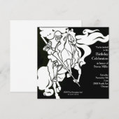 White Knight Birthday Uitnodiging (Voorkant / Achterkant)