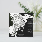 White Knight Birthday Uitnodiging (Staand voorkant)