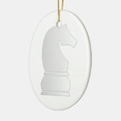 White knight chess keramisch ornament (Links)