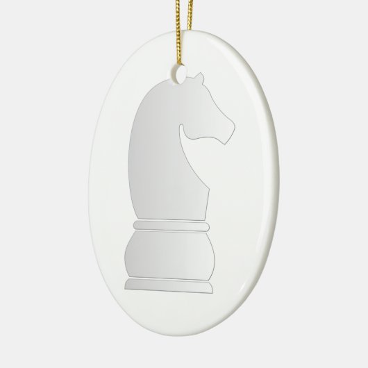 White knight chess keramisch ornament (Links)