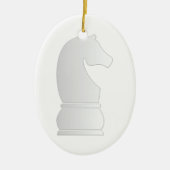 White knight chess keramisch ornament (Voorkant)