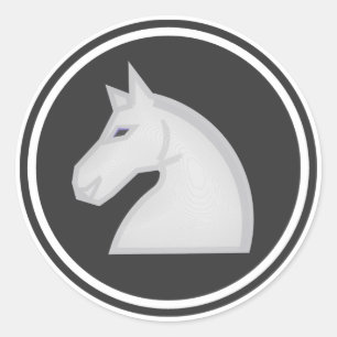 White Knight Chess Piece Ronde Sticker