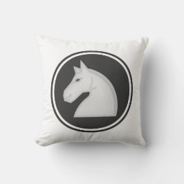 White Knight Horse Chess Piece Kussen