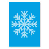White Knit Snowflake op Sky Blue Kaart (Voorkant)