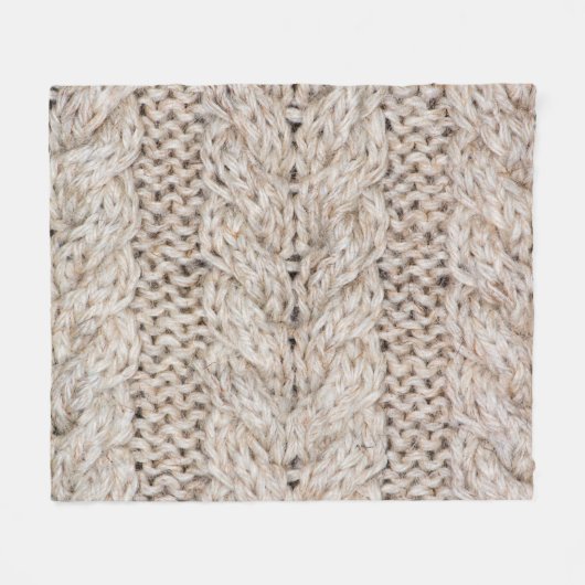 White knitting wool texture background. fleece deken (Voorkant (Horizontaal))