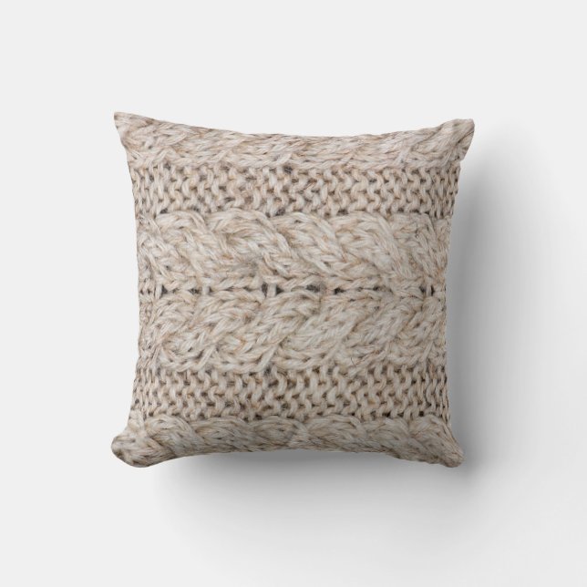 White knitting wool texture background. kussen (Voorkant)
