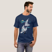 White Koi-Blue Lily T-Shirts (Voorkant volledig)
