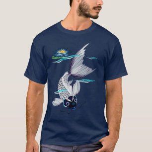 White Koi-Blue Lily T-Shirts