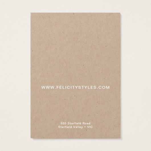 White Kraft Geometric Lijst Earring Display Kaart (Achterkant)