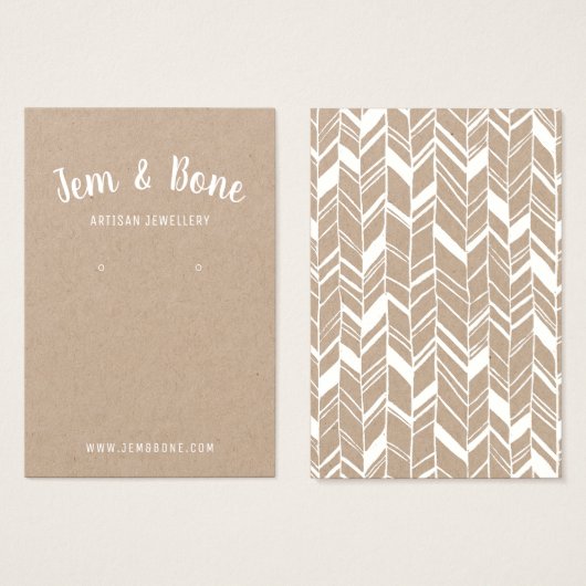 White Kraft Jewelry Designer die Kaart verdient (Voorkant /achterkant)