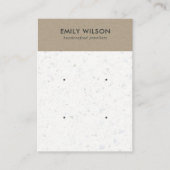 WHITE KRAFT TERRAZZO 2 STUD EARRING DISPLAY CARD VISITEKAARTJE (Voorkant)