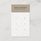 WHITE KRAFT TERRAZZO 3 STUD EARRING DISPLAY CARD VISITEKAARTJE (Voorkant)