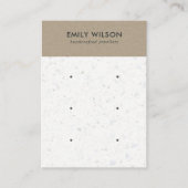 WHITE KRAFT TERRAZZO 3 STUD EARRING DISPLAY CARD VISITEKAARTJE (Voorkant)