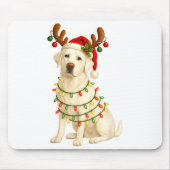 White Lab Christmas Tree Light Pajama Labrador Dog Muismat (Voorkant)