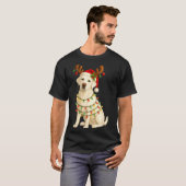 White Lab Christmas Tree Light Pajama Labrador Dog T-shirt (Voorkant volledig)