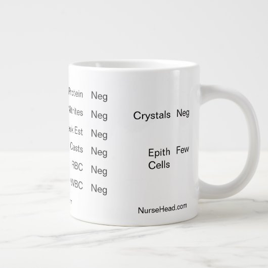 White Lab Cup "Urinalyse" Grote Koffiekop (Rechts)