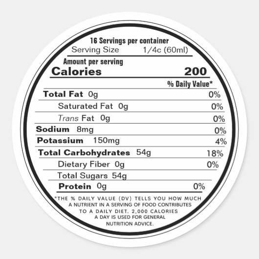 White Label Maple Syrup Nutrition 2020 (Voorkant)
