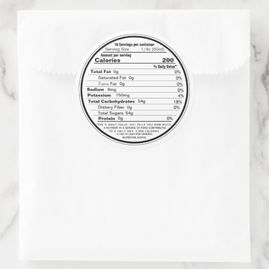 White Label Maple Syrup Nutrition 2020 (Tas)