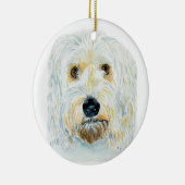 White Labradoodle Keramisch Ornament (Rechts)