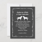 White Labrador Retriever Dog Silhouettes Wedding Kaart (Voorkant)