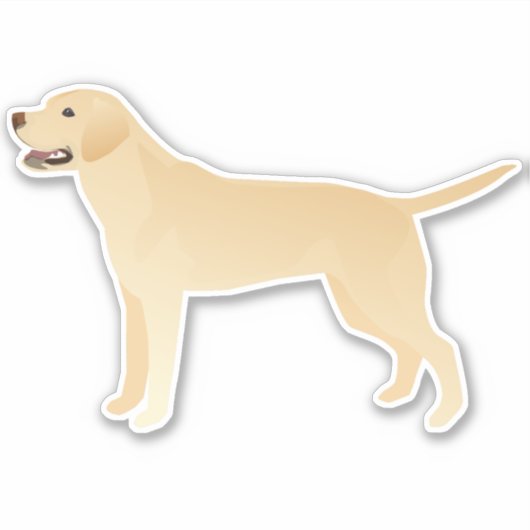 White Labrador Retriever Hondenras Silhouette Sticker (Voorkant)