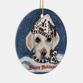 WHITE+LABRADOR+RETRIEVER KERAMISCH ORNAMENT (Rechts)