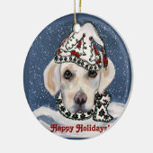 WHITE+LABRADOR+RETRIEVER KERAMISCH ORNAMENT (Links)