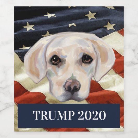 White Labrador Retriever Wijn Etiket (Enkel label)