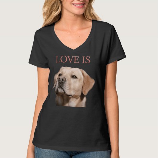 White Labrador Retriever Yellow Love Lab T-shirt (Voorkant)