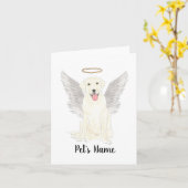 White Labrador Sympathy Memorial Kaart (Gele Bloem)