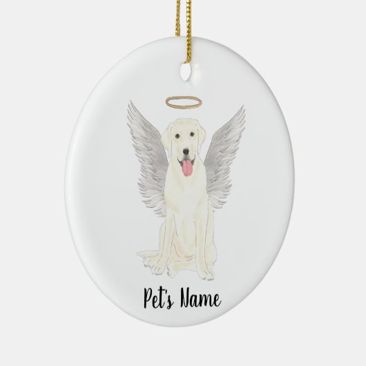 White Labrador Sympathy Memorial Keramisch Ornament (Rechts)